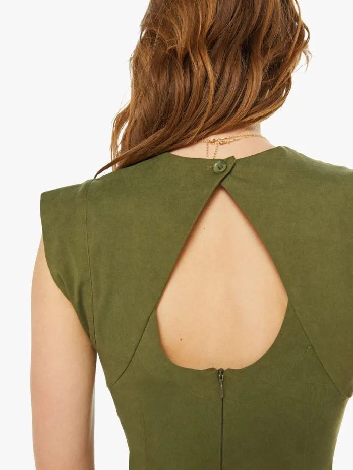 Women Skirts and Dresses Mother Denim Palma Fitted Dress With Back CutOut Olive