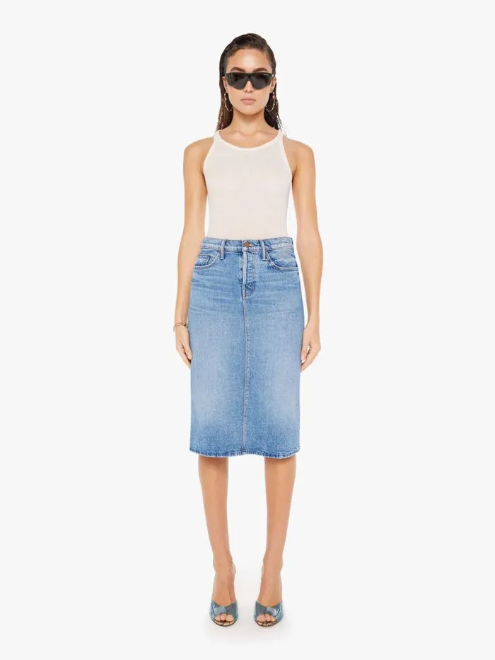 Women Skirts and Dresses Mother Denim The Vagabond Midi Skirt Blue medium