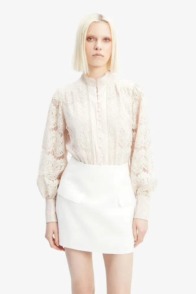 Women Skirts Bardot Delphi Linen Mini Skirt In Orchid White Orchid White