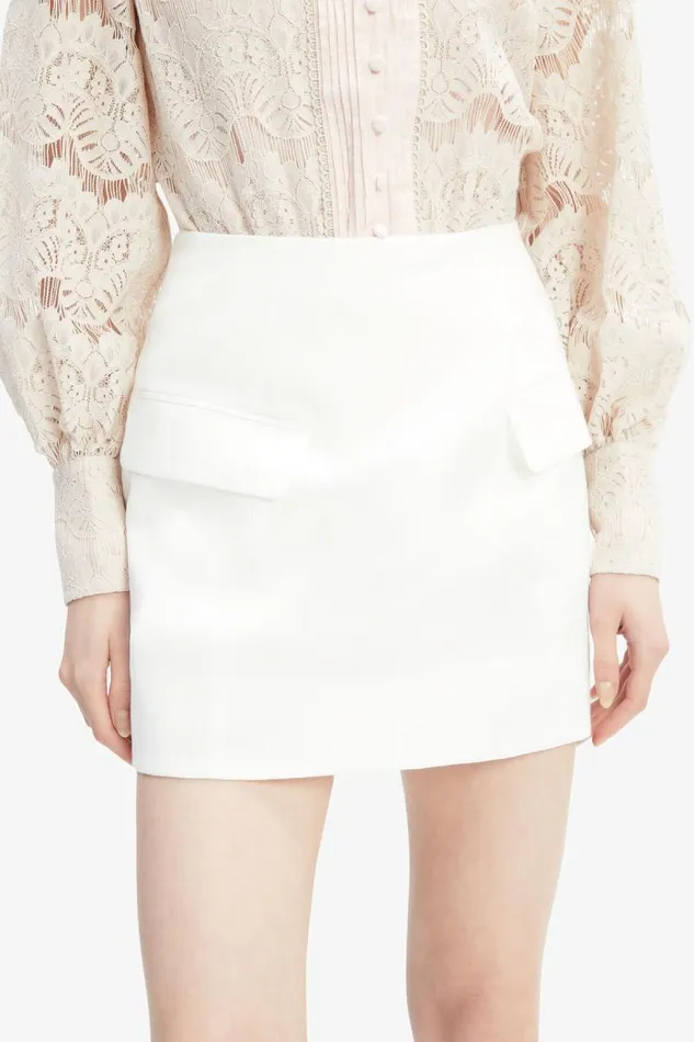 Women Skirts Bardot Delphi Linen Mini Skirt In Orchid White Orchid White