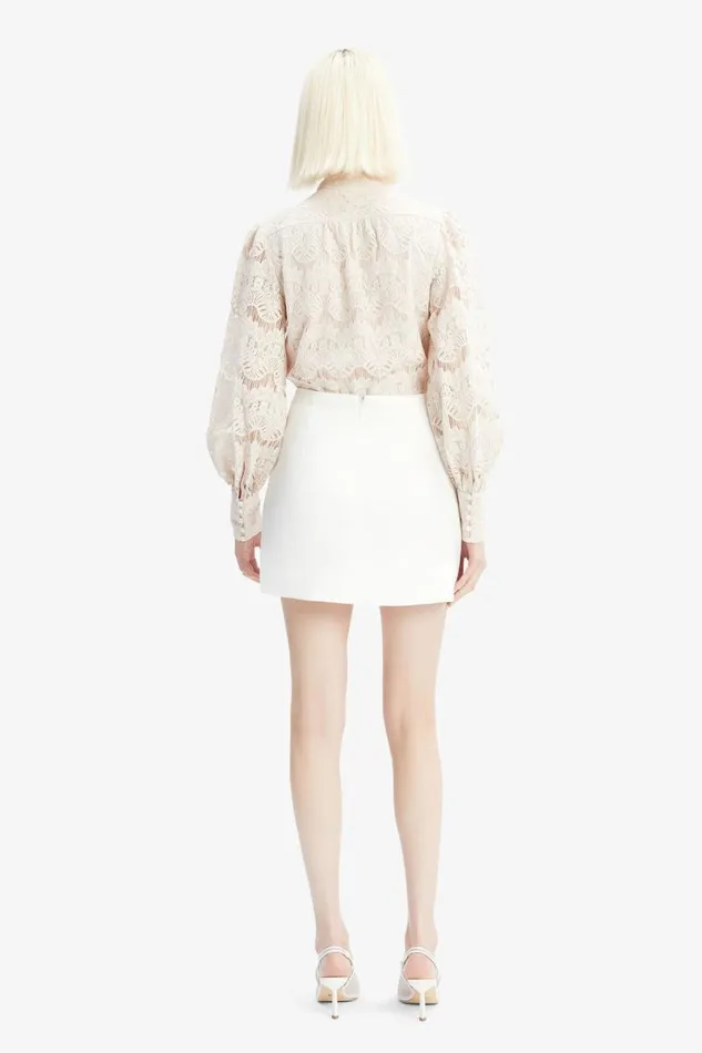 Women Skirts Bardot Delphi Linen Mini Skirt In Orchid White Orchid White