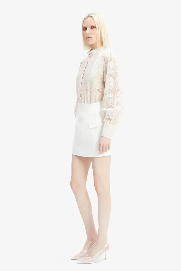 Women Skirts Bardot Delphi Linen Mini Skirt In Orchid White Orchid White