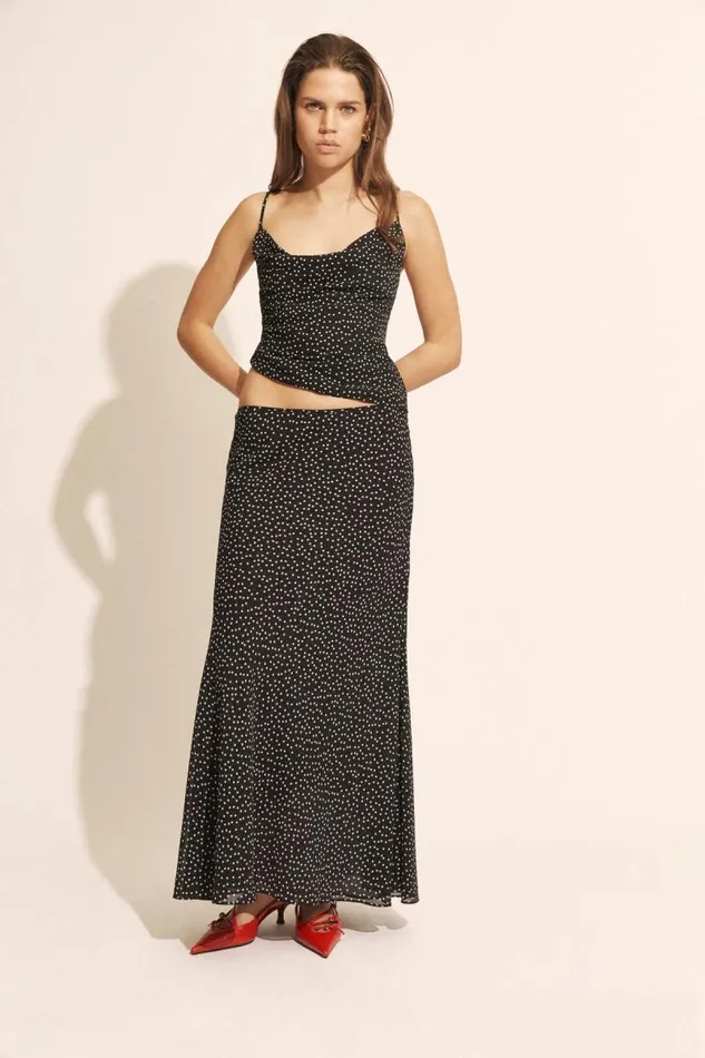 Women Skirts Bardot Monroe Maxi Skirt In Black Spot Black Spot