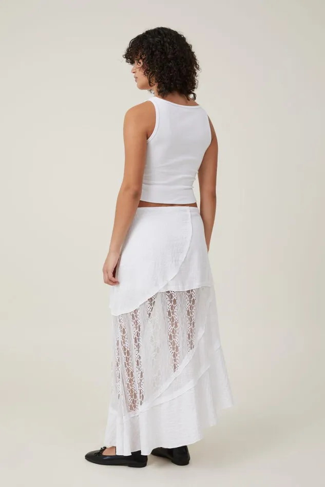 Women Skirts Cotton On Millie Asymmetrical Maxi Skirt White
