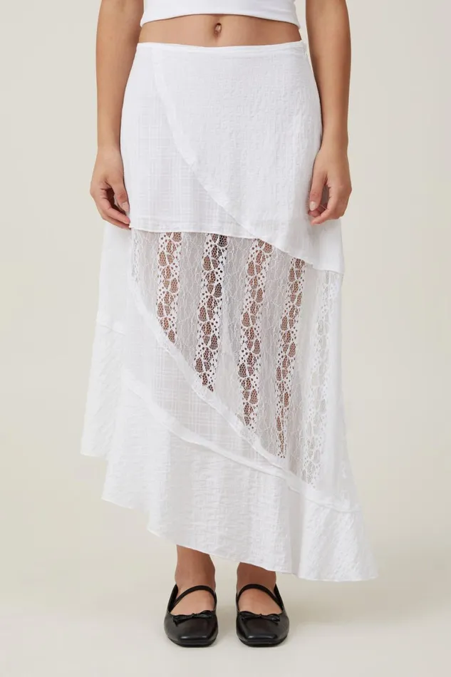Women Skirts Cotton On Millie Asymmetrical Maxi Skirt White