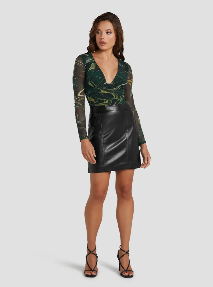 Women Skirts GUESS Black Faux Leather Celia Mini Skirt Women Skirts GUESS Black Faux Leather Celia Mini Skirt