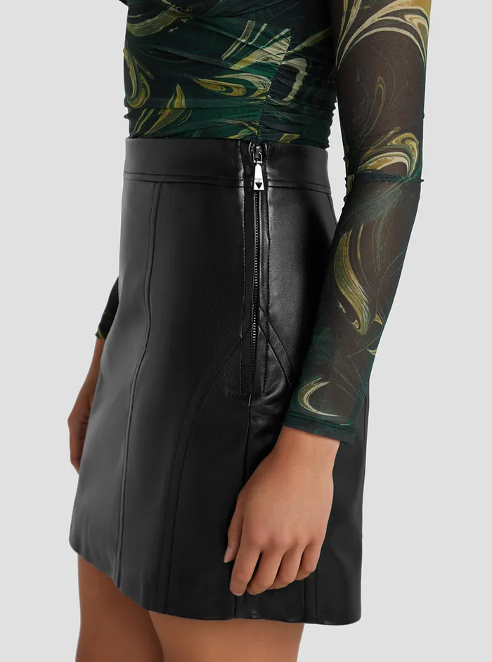 Women Skirts GUESS Black Faux Leather Celia Mini Skirt Women Skirts GUESS Black Faux Leather Celia Mini Skirt