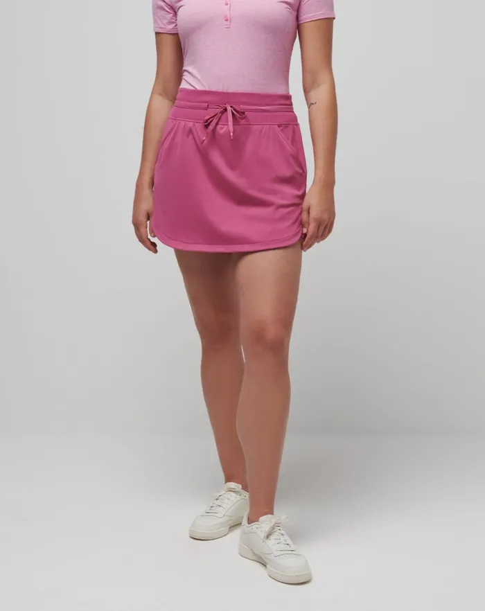 Women Skorts TravisMathew MOVEKNIT TIE SKORT Red Violet