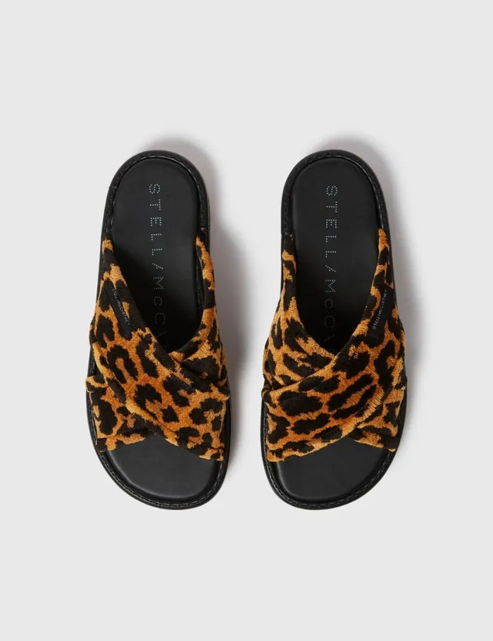 Women SneakElyse Leopard Twisted Sandals Leopard Print Stella McCartney Sandals Women SneakElyse Leopard Twisted Sandals Leopard Print Stella McCartney Sandals