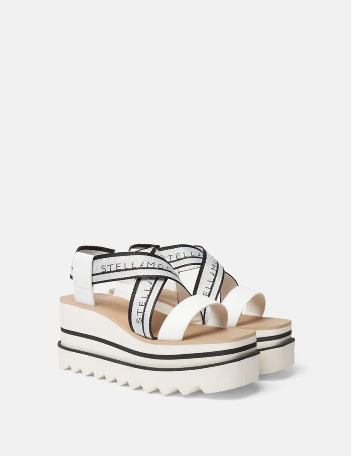 Women SneakElyse Striped Platform Sandals Whiteblack Stella McCartney Sandals Women SneakElyse Striped Platform Sandals Whiteblack Stella McCartney Sandals