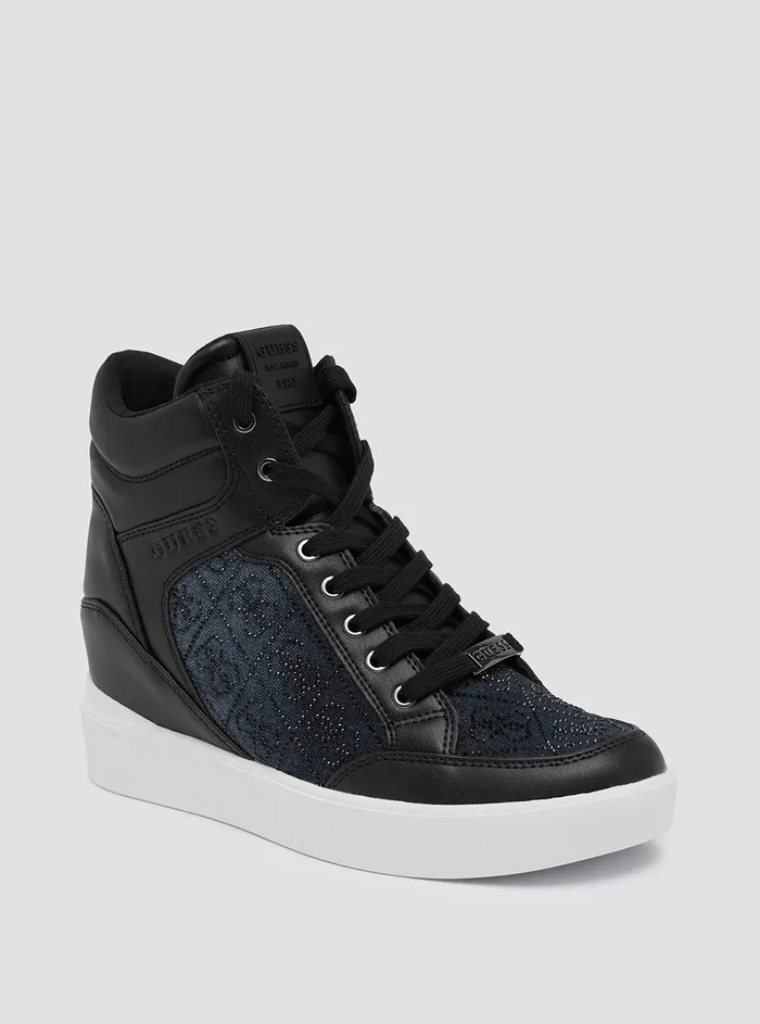 Women Sneakers GUESS Black Logo Blairin Wedge Sneakers