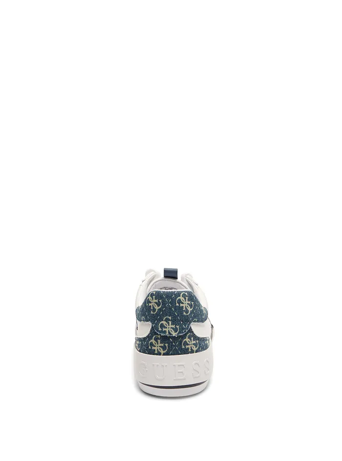 Women Sneakers GUESS White Denim Lollin Low Top Sneakers