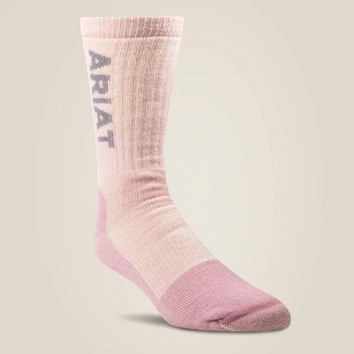 Women Socks Ariat Midweight Merino Wool Blend Steel Toe Work Sock 2 Pair Multi Color Pack