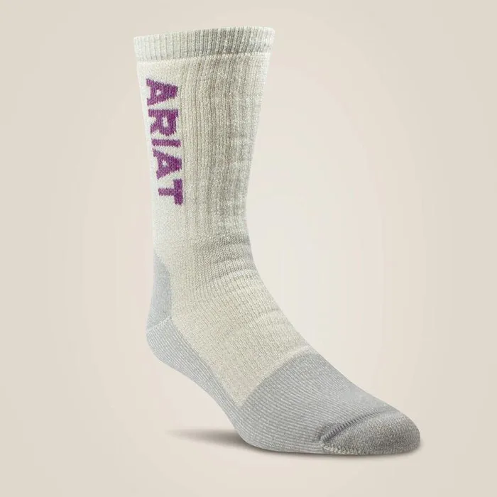 Women Socks Ariat Midweight Merino Wool Blend Steel Toe Work Sock 2 Pair Multi Color Pack