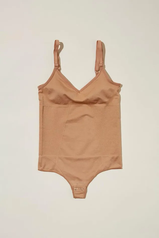 Women Solutions Cotton On Seamless Shapewear Smooth Bodysuit Maple Sugar