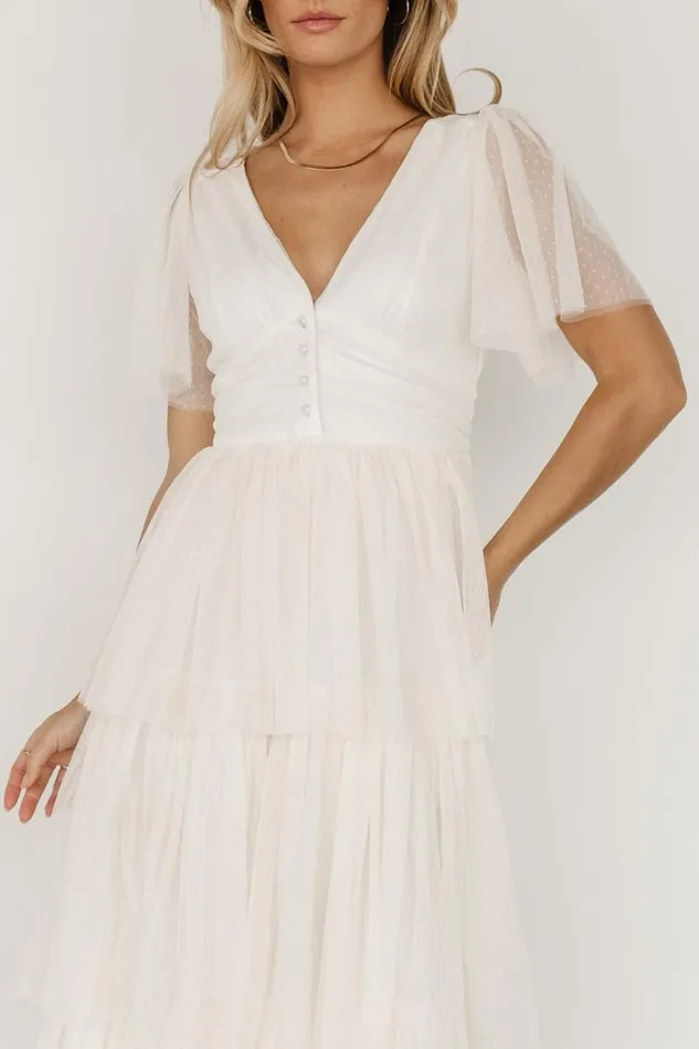 Women Starlet Tiered Maxi Dress Cream Baltic Born Tulle Styles Women Starlet Tiered Maxi Dress Cream Baltic Born Tulle Styles