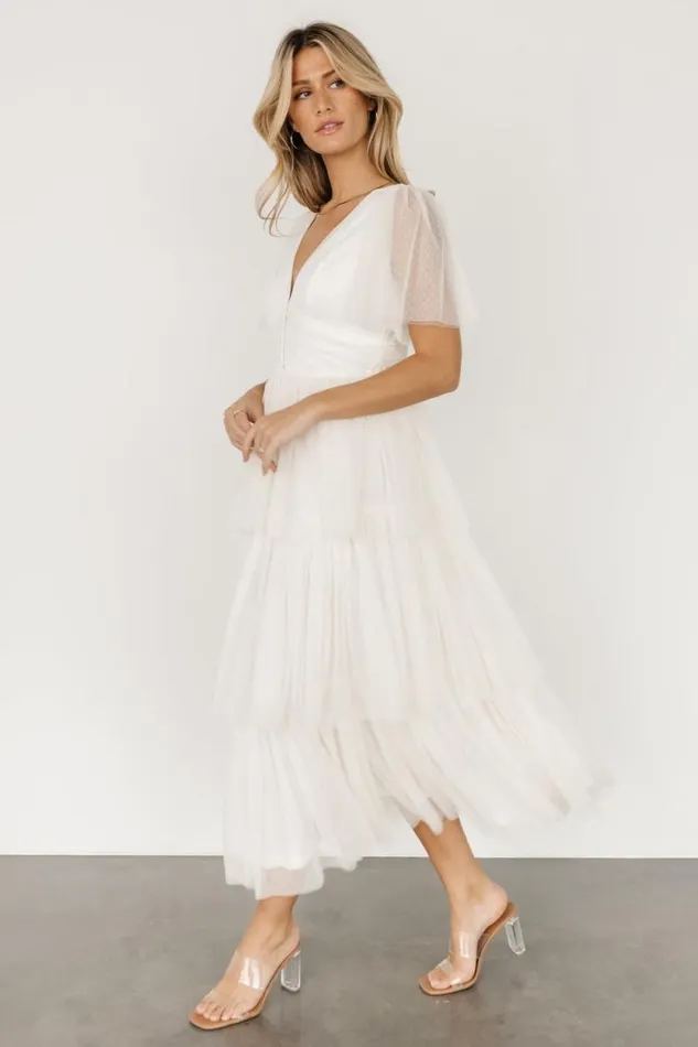 Women Starlet Tiered Maxi Dress Cream Baltic Born Tulle Styles Women Starlet Tiered Maxi Dress Cream Baltic Born Tulle Styles
