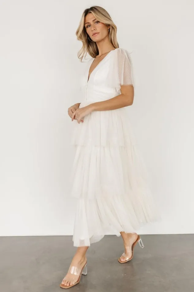 Women Starlet Tiered Maxi Dress Cream Baltic Born Tulle Styles Women Starlet Tiered Maxi Dress Cream Baltic Born Tulle Styles