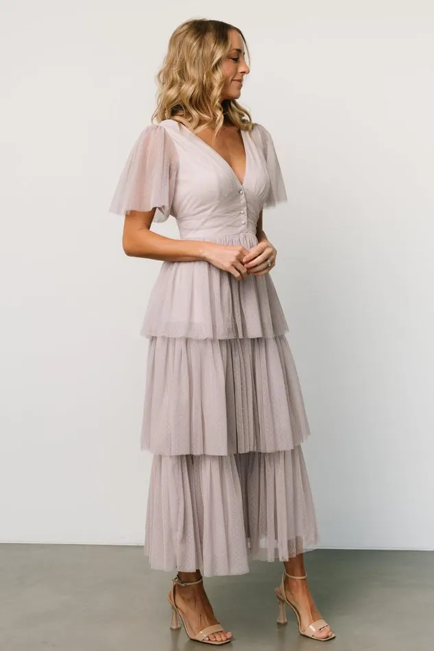 Women Starlet Tiered Maxi Dress Vintage Gray Baltic Born Tulle Styles Women Starlet Tiered Maxi Dress Vintage Gray Baltic Born Tulle Styles