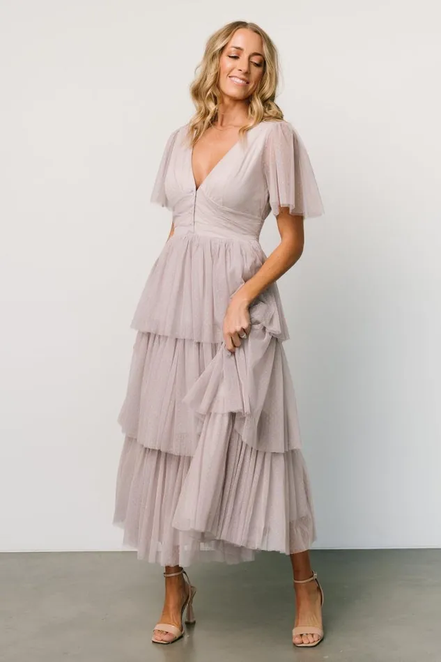 Women Starlet Tiered Maxi Dress Vintage Gray Baltic Born Tulle Styles Women Starlet Tiered Maxi Dress Vintage Gray Baltic Born Tulle Styles