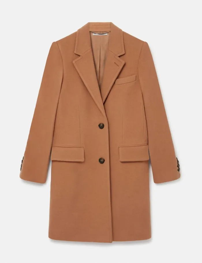Women Stella Iconics Structured SingleBreasted Coat Camel Stella McCartney Coats And Jackets