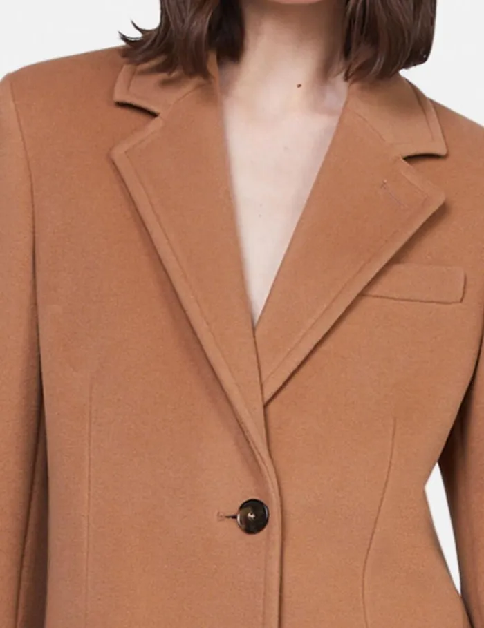 Women Stella Iconics Structured SingleBreasted Coat Camel Stella McCartney Coats And Jackets