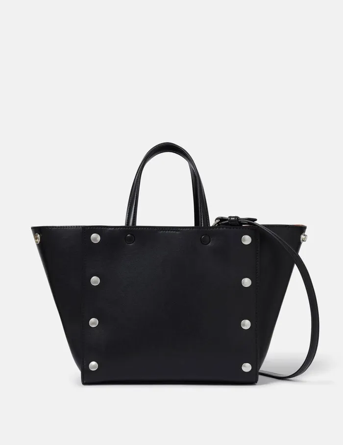Women Stella Studs Small Tote Bag Pitch Black Stella McCartney Crossbody Bags