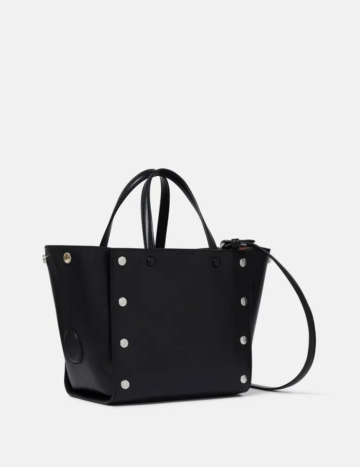 Women Stella Studs Small Tote Bag Pitch Black Stella McCartney Crossbody Bags Women Stella Studs Small Tote Bag Pitch Black Stella McCartney Crossbody Bags