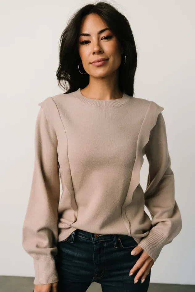 Women Stowe Sweater Latte Baltic Born Sweaters