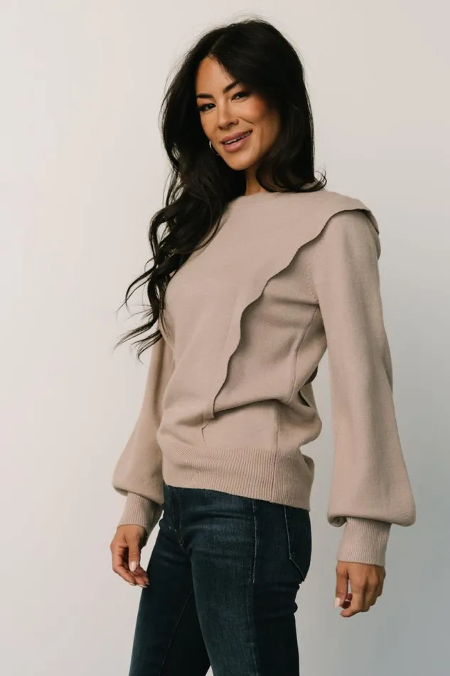 Women Stowe Sweater Latte Baltic Born Sweaters