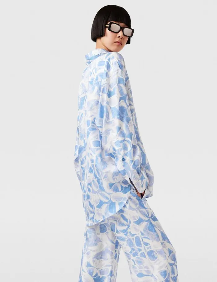 Women Sunglasses Print LongSleeve Shirt Blue Stella McCartney Shirts And Tops
