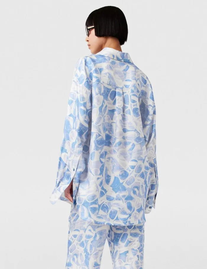 Women Sunglasses Print LongSleeve Shirt Blue Stella McCartney Shirts And Tops