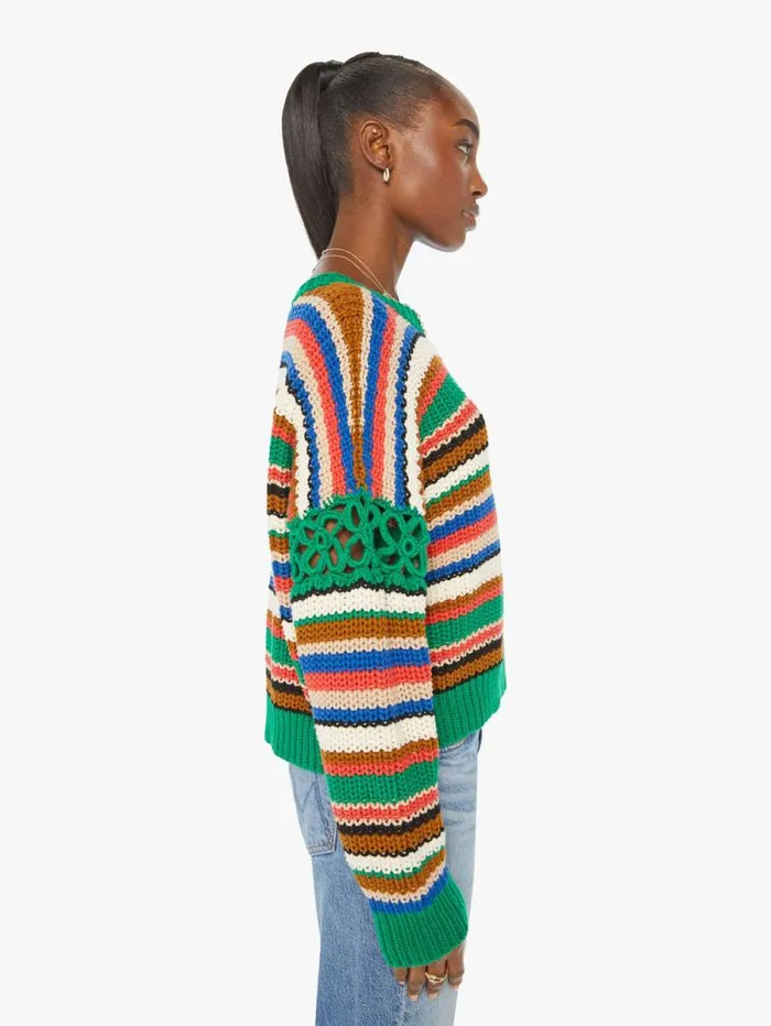 Women Sweaters Mother Denim The Long Drop Pullover Inset Assorted open