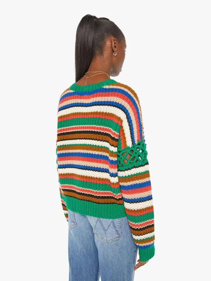 Women Sweaters Mother Denim The Long Drop Pullover Inset Assorted open