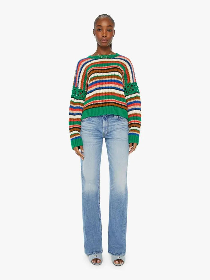 Women Sweaters Mother Denim The Long Drop Pullover Inset Assorted open