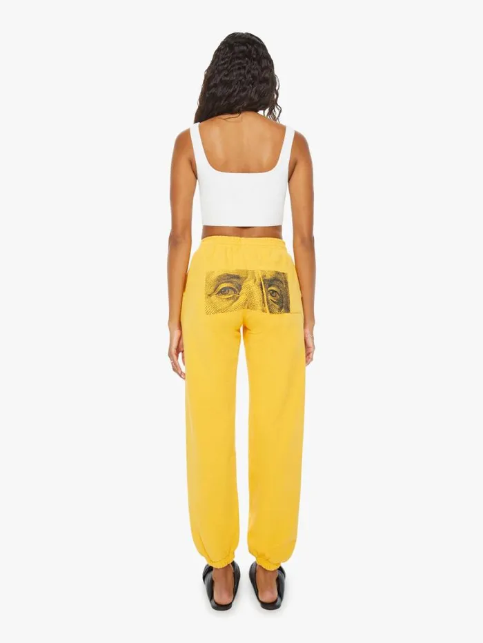 Women Sweatpants Mother Denim Benji Sweatpants Yellow medium