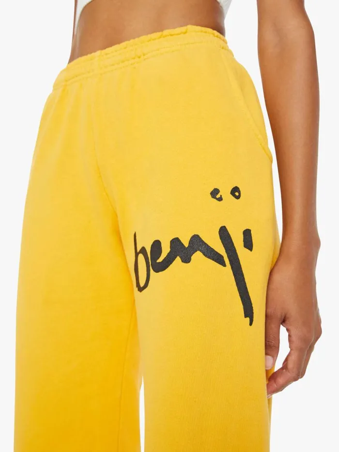 Women Sweatpants Mother Denim Benji Sweatpants Yellow medium