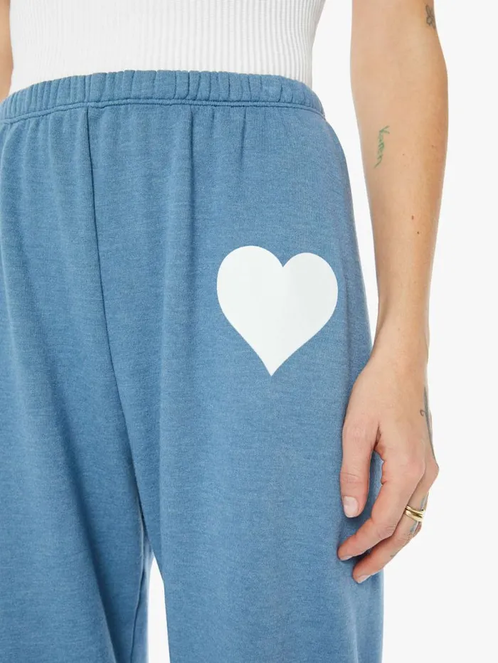 Women Sweatpants Mother Denim Heart Sweatpant Chambray Blue