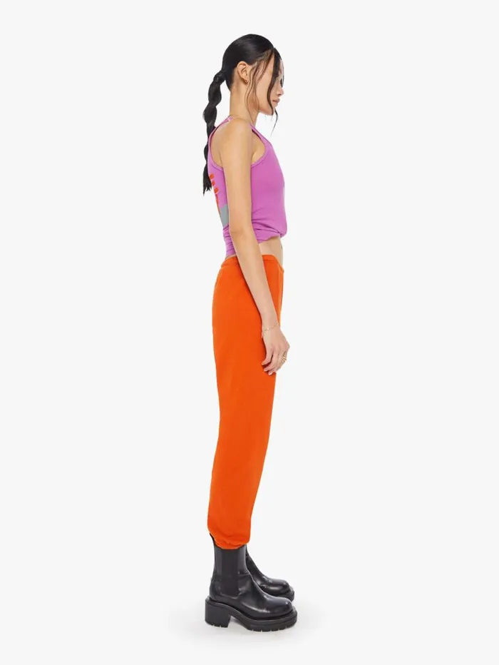 Women Sweatpants Mother Denim Large Sweatpant Orange