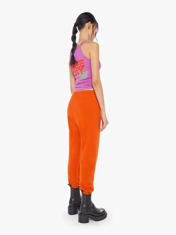 Women Sweatpants Mother Denim Large Sweatpant Orange