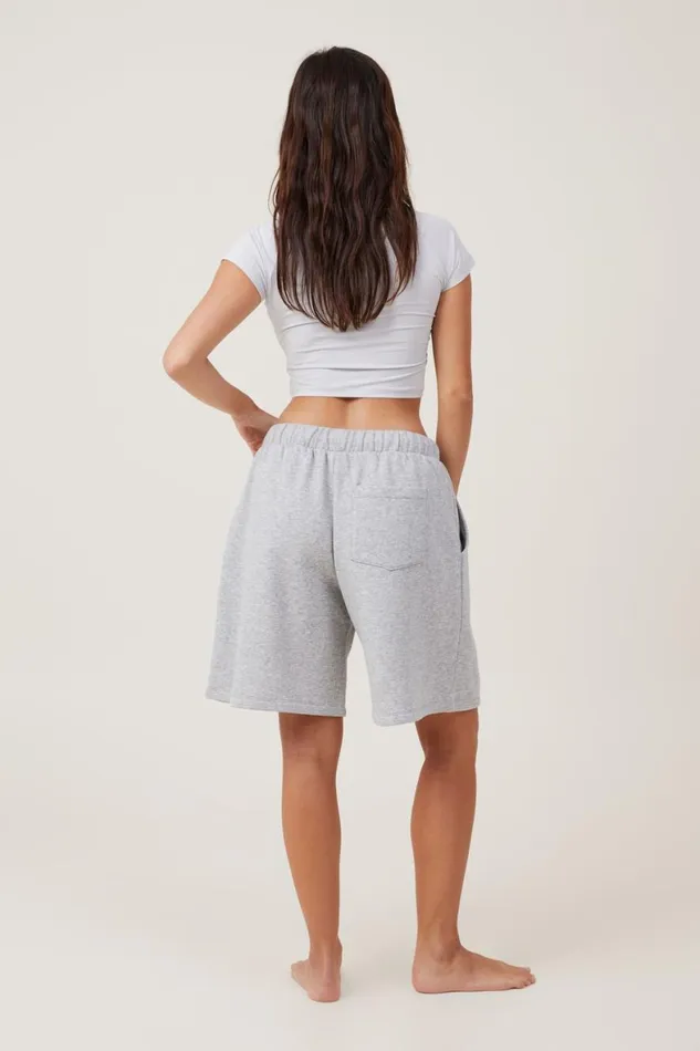 Women Sweats and Hoodies Cotton On Fleece Lounge Jort Mid Grey Marle