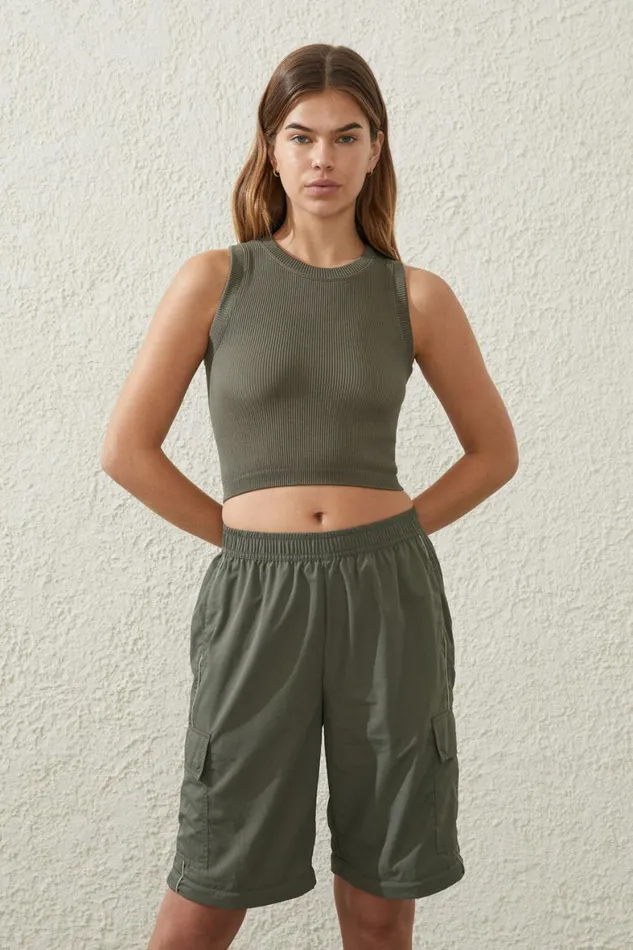 Women Sweats and Hoodies Cotton On Woven Zip Off Cargo Pant Sweet Green