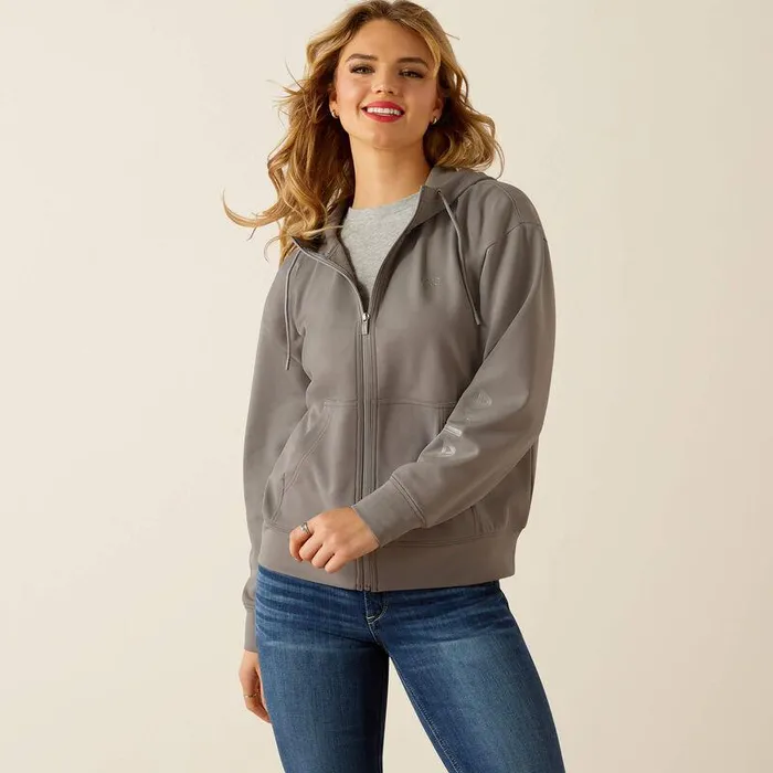 Women Sweatshirts and Hoodies Ariat Breeze Full Zip Hoodie Smoked Pearl