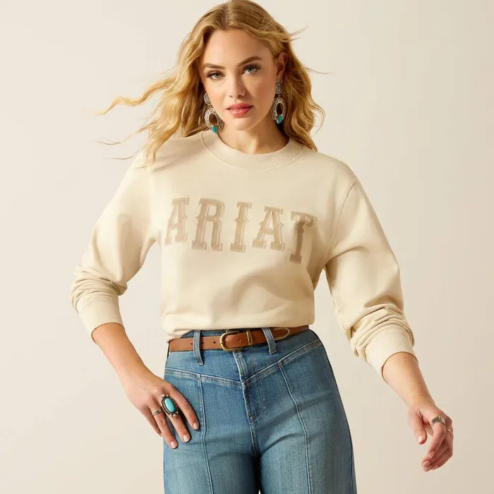 Women Sweatshirts and Hoodies Ariat Essential Crew Sweatshirt Summer Sand