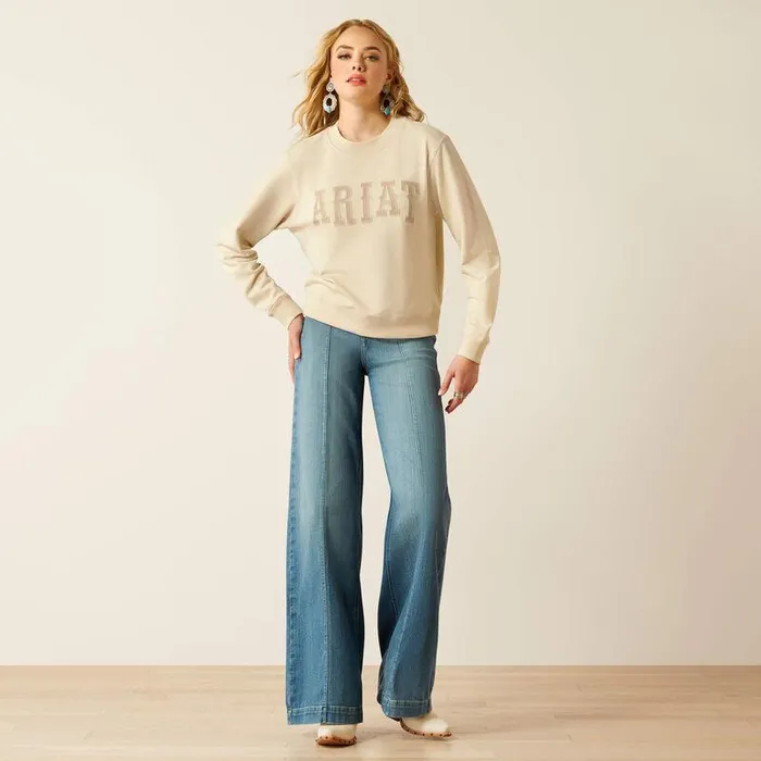 Women Sweatshirts and Hoodies Ariat Essential Crew Sweatshirt Summer Sand