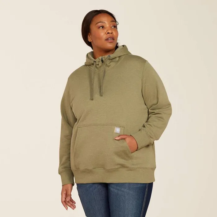 Women Sweatshirts and Hoodies Ariat Rebar Skill Set 12 Zip Hoodie Deep Lichen Heather