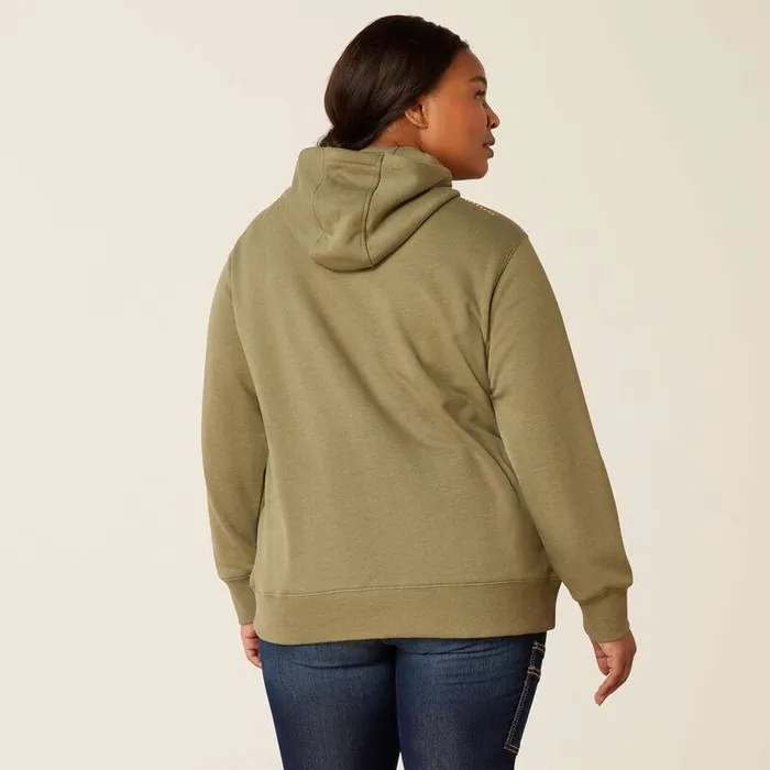 Women Sweatshirts and Hoodies Ariat Rebar Skill Set 12 Zip Hoodie Deep Lichen Heather