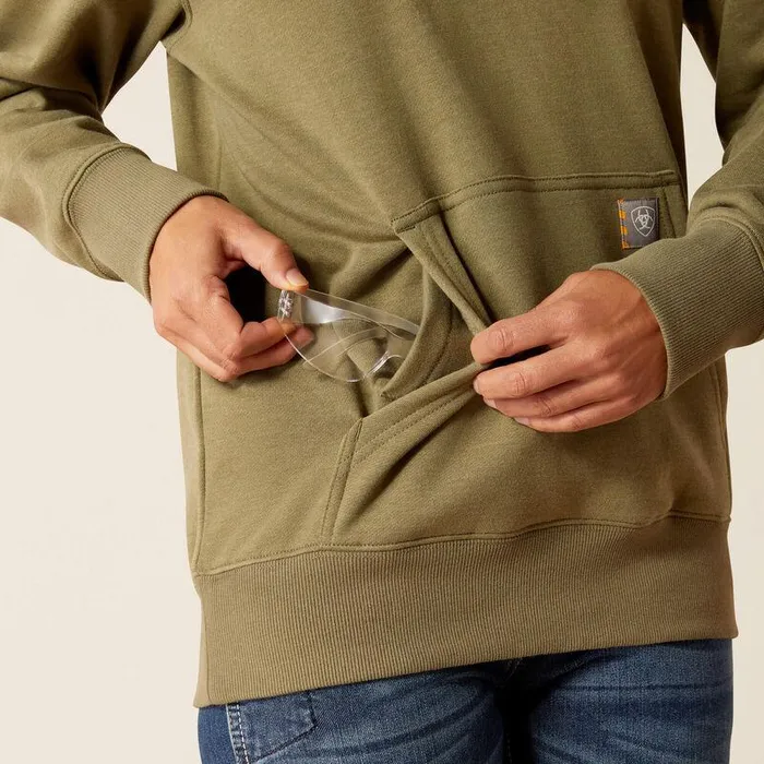 Women Sweatshirts and Hoodies Ariat Rebar Skill Set 12 Zip Hoodie Deep Lichen Heather