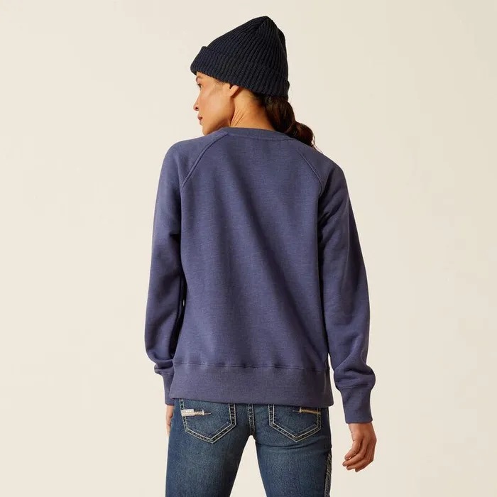Women Sweatshirts and Hoodies Ariat Rebar Traverse Sweatshirt Blue Indigo Heather Women Sweatshirts and Hoodies Ariat Rebar Traverse Sweatshirt Blue Indigo Heather