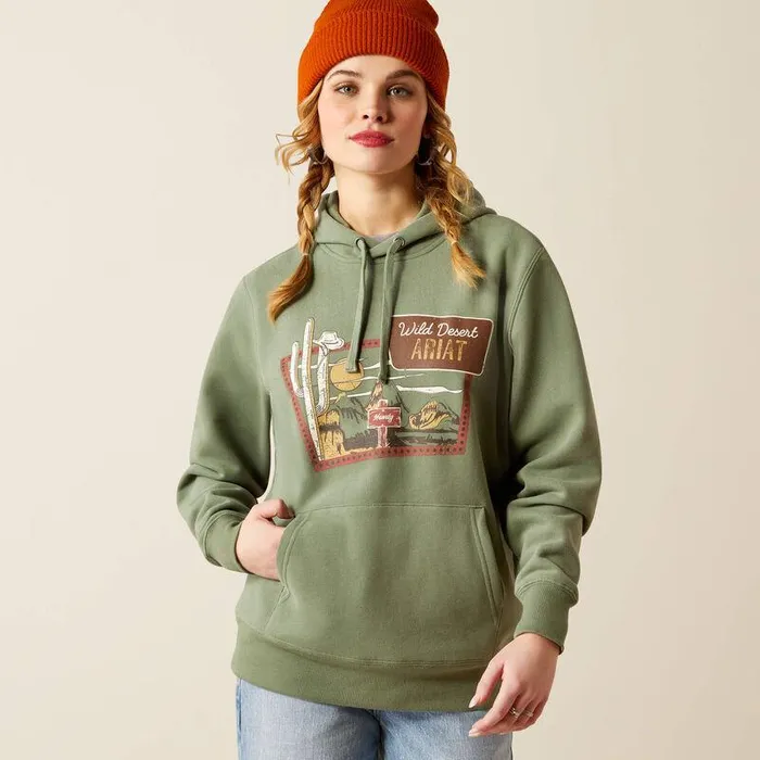 Women Sweatshirts and Hoodies Ariat Route 66 Hoodie Sea Spray